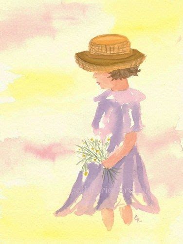 Flower Girl Watercolor Painting Original Art Art Watercolor