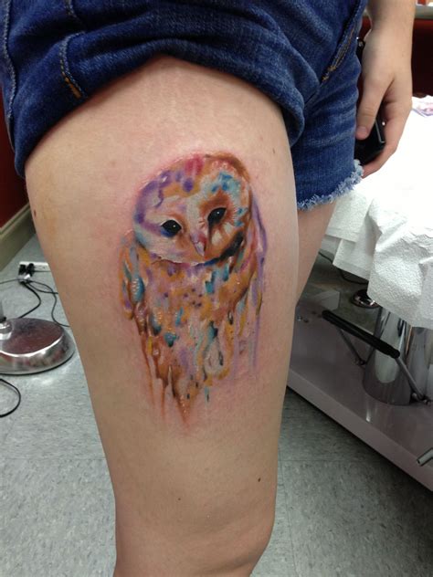 Watercolor Owl Watercolour Owl Tattoos Watercolor Tattoo