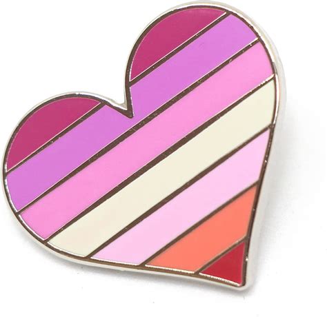 lesbian pride pin flag lgbtq gay heart flag lapel pin clothing shoes and jewelry