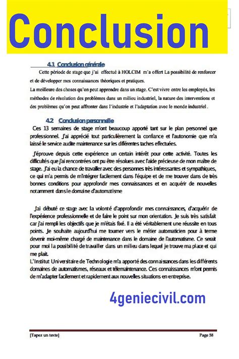 Conclusion Rapport De Stage Pdf Artofit