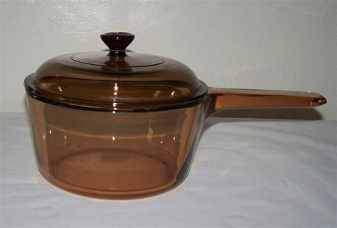 corning visions glass amber cookware sauce by thorolymodernvintage