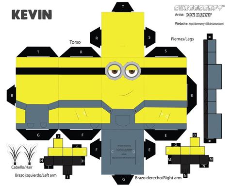 Cubeecraft Minion Kevin Minions Paper Toys Template Paper Doll Template