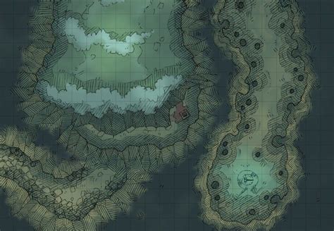 Cavern Waterfall 2 Minute Tabletop Fantasy Map Dungeon Maps Dnd