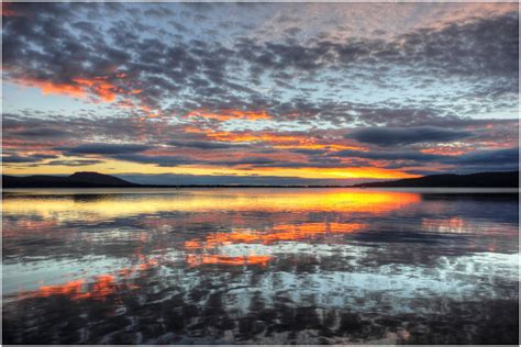 Wallpaper Reflection Horizon Sunset Sunrise Dawn Water Shore