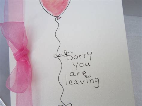 Sorry You Are Leaving Card Watercolour Card Leaving Card Etsy Uk