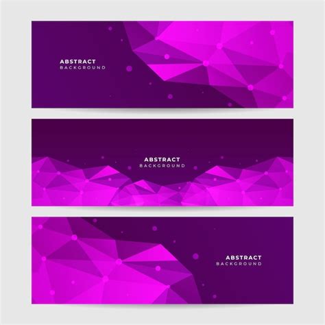 Premium Vector Set Of Modern Abstract Purple Banner Background