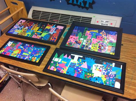 Chumleyscobey Art Room Collaborative Cityscape Collage By 2nd Grade