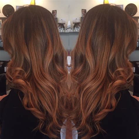 Natural Balayage With Rich Coppery Redbrown Perfect For Fall Red