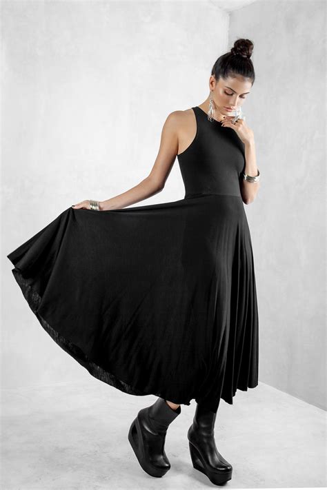 Black Summer Dress Black Maxi Dress Black Dress Summer Etsy