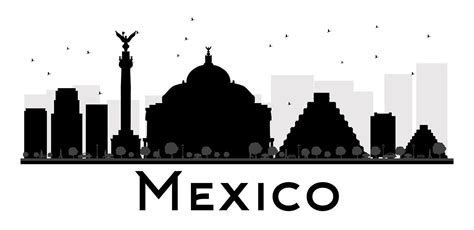 Mexico City Skyline Black And White Silhouette 5257616 Vector Art At