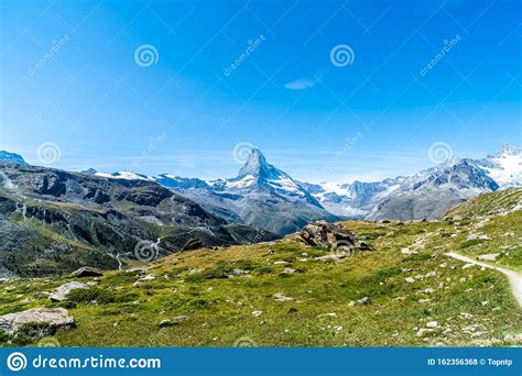 Views Of The Matterhorn Peak In Zermatt Switzerland Stock Photo