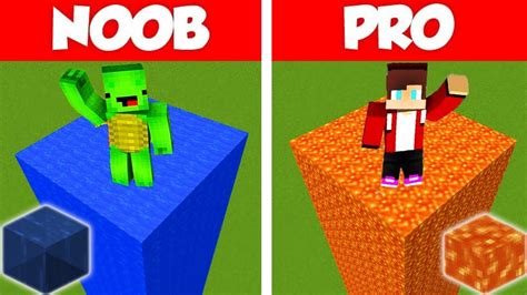 Noob Vs Pro In Minecraft Water Tower Or Lava Tower By Mikey Maizen And