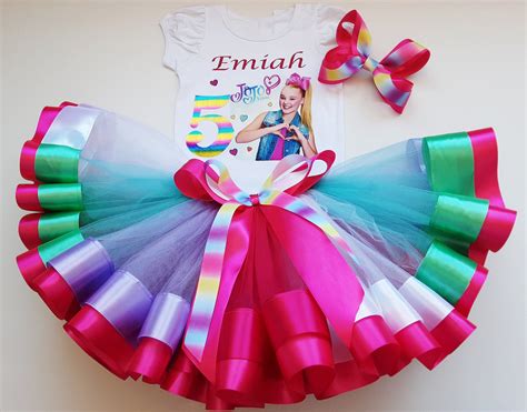 Jojo Siwa Birthday Tutu Outfit Rainbow Jojo Tutu Set Jojo Siwa Party