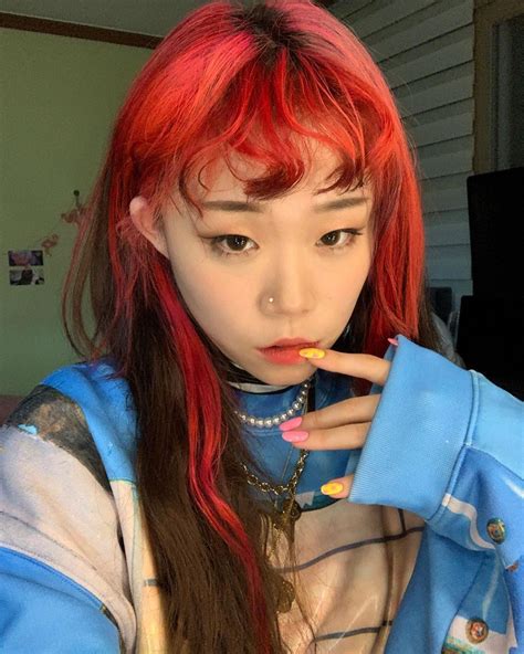 Pinterest Hair Color Asian Alternative Hair Red Bangs