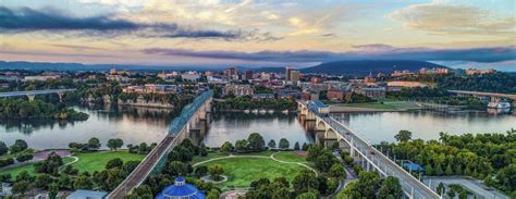 Aerial View Of Chattanooga Tennessee Tn Skyline Southeast Restoration