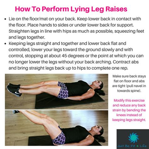 How To Perform Lying Leg Raises Lie On The Floormat On Your Back Keep