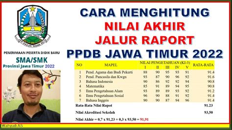 CARA MUDAH MENGHITUNG NILAI AKHIR JALUR PRESTASI NILAI AKADEMIK RAPORT