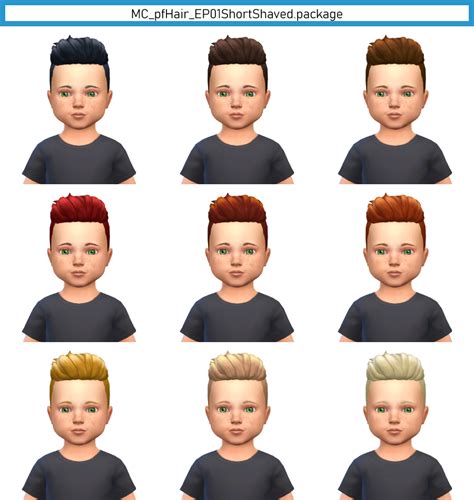 Get To Work Short Shaved For Children And Toddlers Monochaoss Sims 4