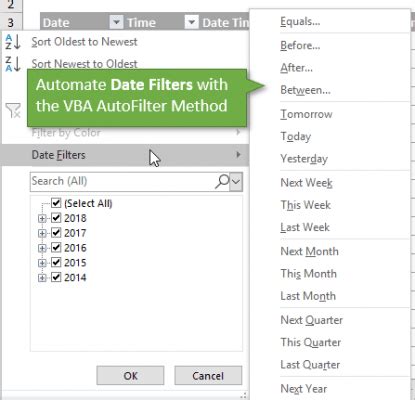 How To Filter For Dates With Vba Macros In Excel Excel Campus