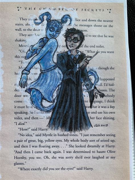 Harry Potter Moaning Myrtle In Book Page Art Book Art Moaning Myrtle