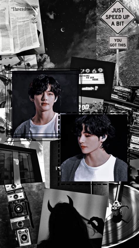 Kim Taehyung Aesthetic Wallpaper Black Dark Colorfull Wallpaper