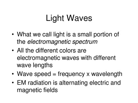 Light Waves Color And Light