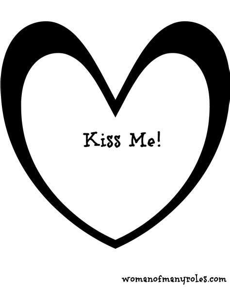 Valentines Coloring Page Kiss Me Printable