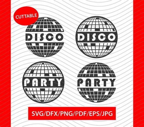 Disco Ball Party Vector Icon Printable Graphic Vector Eps Etsy