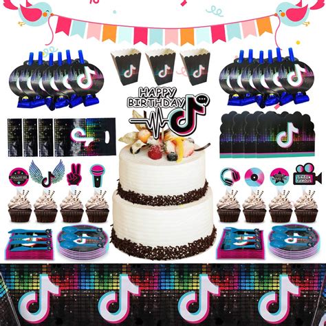 217pcs Tik Tok Party Decorations Birthday Party Supplies Tik Tok