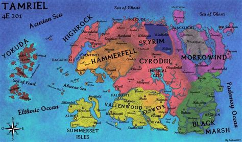 Geopolitical map of Tamriel in E English by fredoric Карта