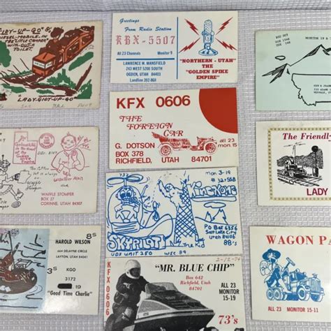 Vintage Qsl Radio Cards Amateur Radio Qsl Cards Lot Utah Radio Cards Lot 10 1499 Picclick