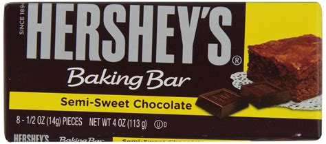 Hersheys Kitchens Baking Bar Semi Sweet Chocolate 4 Ounce Package