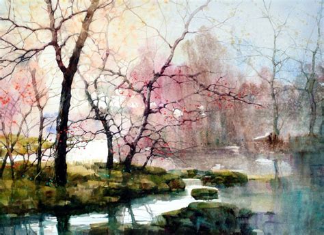 Pin By Rebecca Campbell On Z L Feng Watercolor Artist Nature