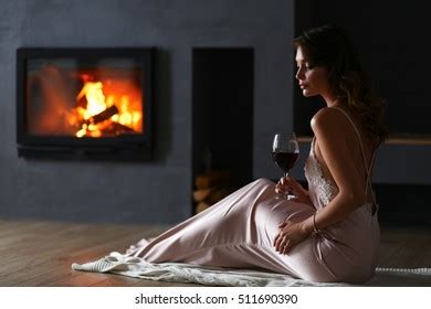 Sexy Girl Front Fireplace Stock Photo 511690390 Shutterstock