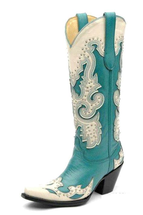 Turquoisewhite Cowgirl Boots I Love These Boots Cowgirl Boots Wedding Boots