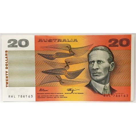 Australia 1990twenty Dollar Banknoteuncirculated