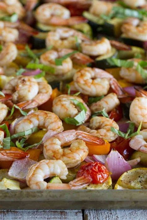 Sheet Pan Shrimp And Vegetables With Balsamic Taste And Tell