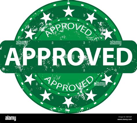 Approved Green Stamp With Grunge On A White Background Stock Vector