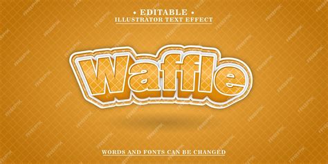Premium Vector Waffle Text Effect Words And Fonts Can Be Edited