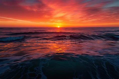 Colorfully Gradient Sunset Over The Ocean Stock Image Image Of