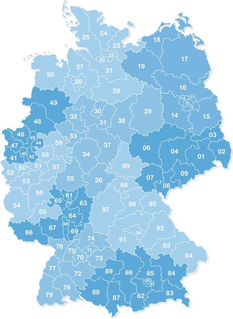 Postleitzahlen Vorwahlen Deutschland Karte