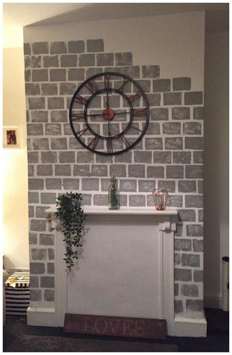 Once i had brushed off all the of the dust and loose concrete bits, i started painting. DIY How to Paint a Faux Brick Fireplace Project Idea ...