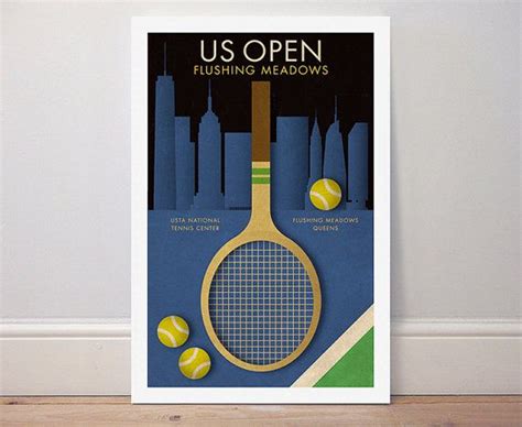 My grand slam 04 us open 2017 minimal poster print. US OPEN TENNIS poster retro style sports by Kinographics on Etsy | Tennis posters, Grand slam ...