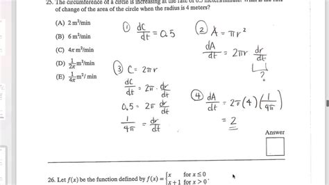 Ap Calculus Ab Multiple Choice Walkthrough Sample Exam 1 Youtube