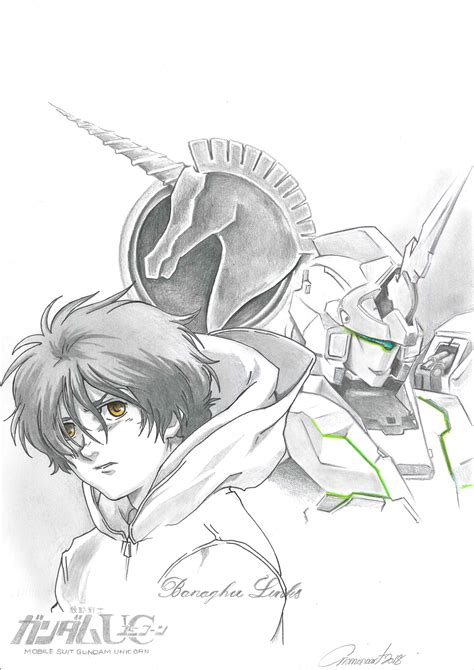Drawing Banagher Links X Rx 0 Gundam Unicorn Rgundam