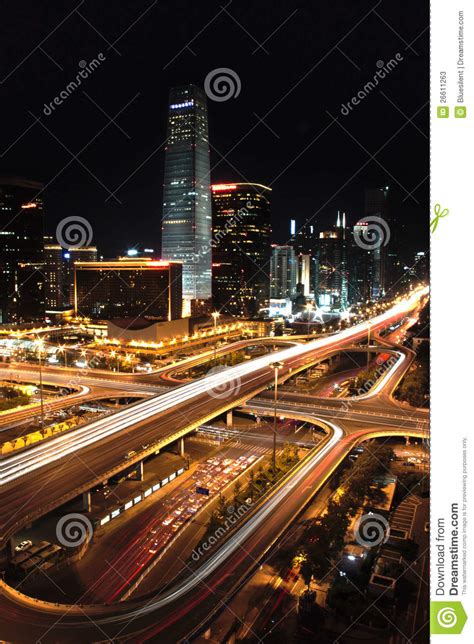Night View In Beijing Stock Image Image Of Exposure 26611263