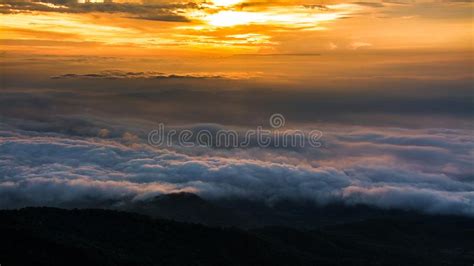Morning Mist With Mountain Sunrise And Sea Of Mis Stock Image Image