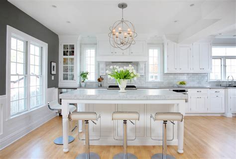 Design styles and layout options 101 photos. Soothing White and Gray Kitchen Remodel - Transitional ...