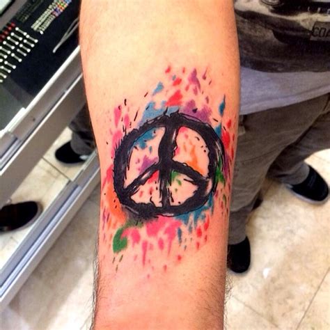 Another tattoo to honor grandpa, a spectacular design with detailed shading is a masterpiece. 55+ Best Peace Sign Tattoo Designs - Anti-War Movement ...