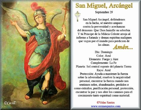 Rincón De La Oración Estampas Oraciones De San Miguel Arcángel